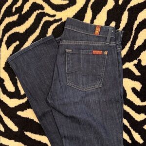 7 For All Mankind Dark Blue Straight Leg Jeans